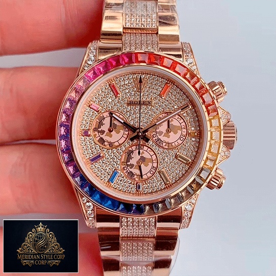 Rolex Daytona 116520-0016 Iced Out Replica on the hands