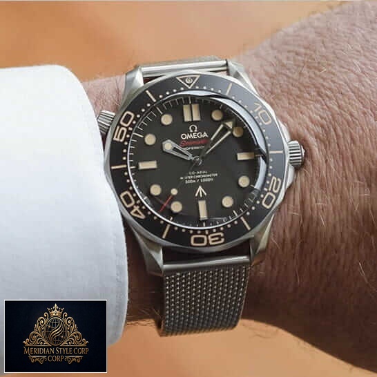 Omega Seamaster 300 Black Dial Replica on the man wrist