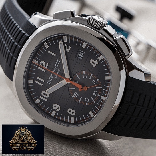 Patek Philippe Nautilus Geneve Black Dial Steel Bezel Replica black rubber bracelet