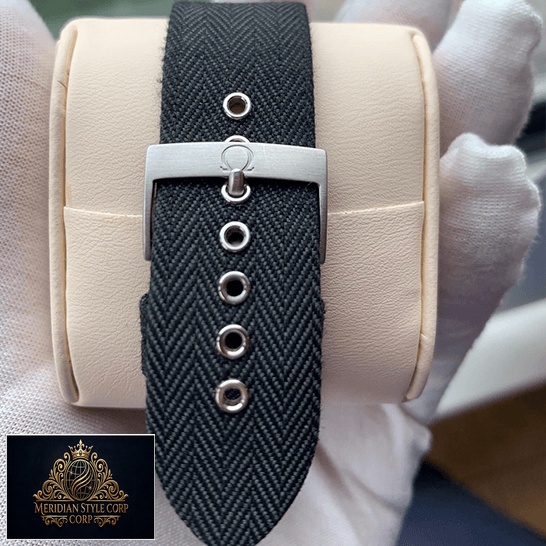 Omega 220.12.40.20.01 Black Buckle Bracelet Replica steel clasp