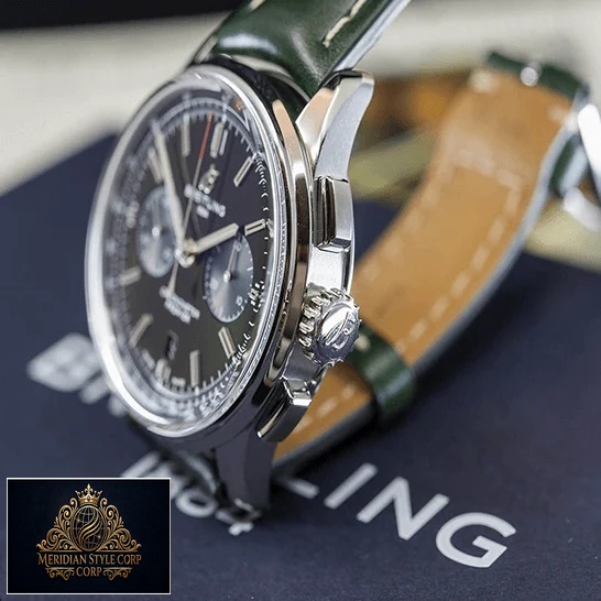 Breitling Premier Green Chronograph 42 Bentley Replica side view