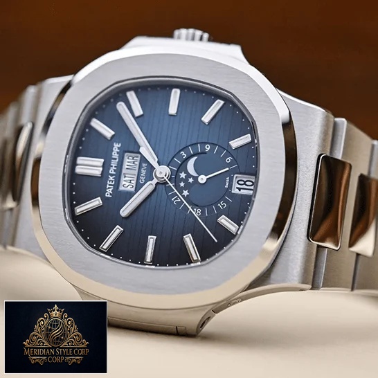 Patek Philippe Nautilus 5726-1A-014 Blue Dial Moon Replica steel bezel