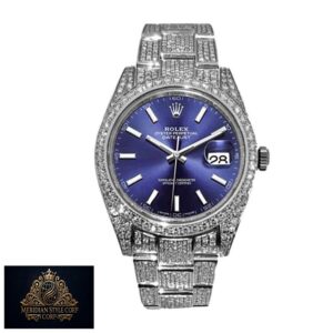 Rolex Datejust 126300 “Iced Out Blue Dial” Premium Clone Edition