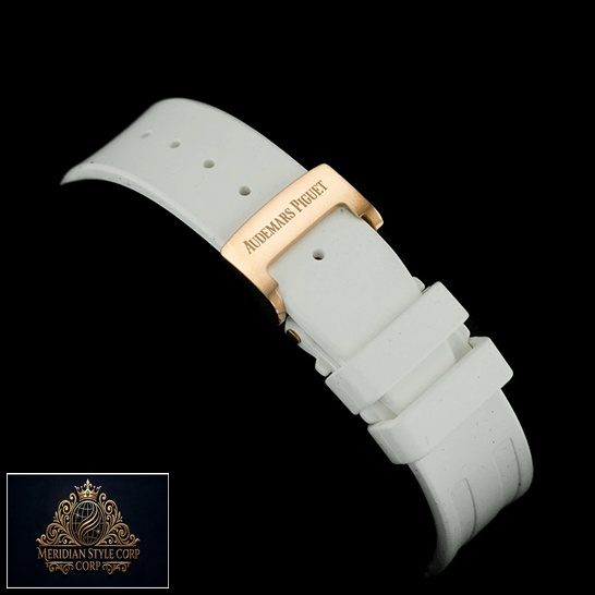 Audemars Piguet White Rubber Bracelet Replica gold clasp