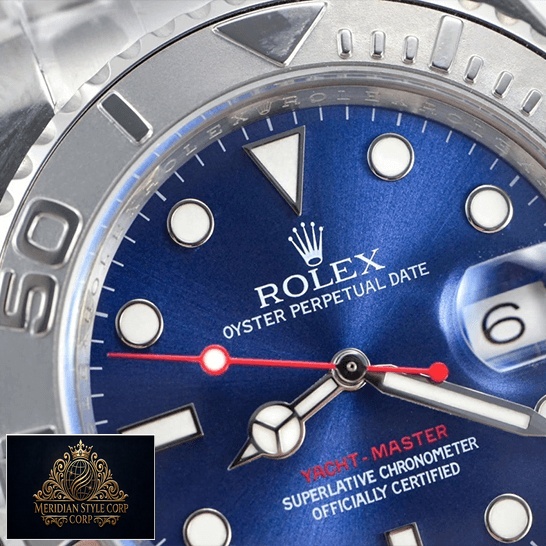 Rolex Yacht Master 116622 Blue Dial Replica close view