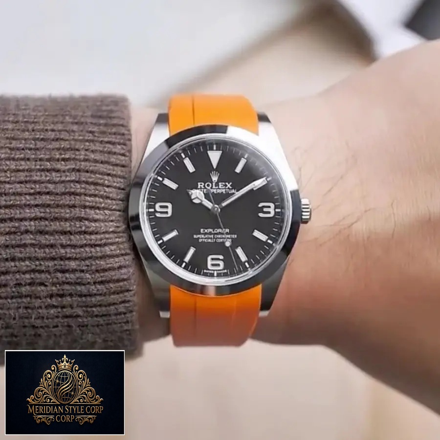 Rolex – Explorer I – Rubber Strap – Orange - Image 3