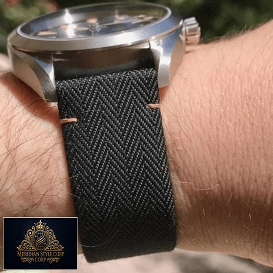 Omega Black Buckle Bracelet Steel Case Replica on the wrist