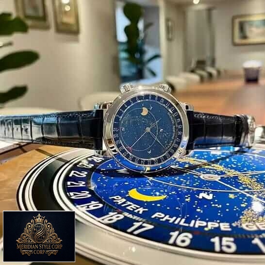 Patek Philippe Celestial Grand 6102 Blue Leather Bracelet Replica in the house