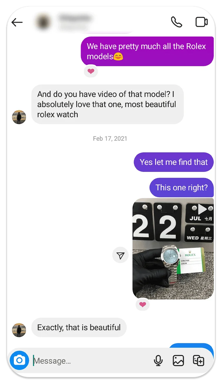 Customer Instagram conversation 3