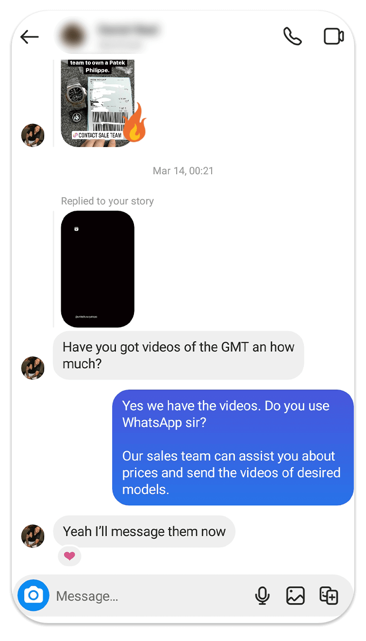 Customer Instagram conversation 4