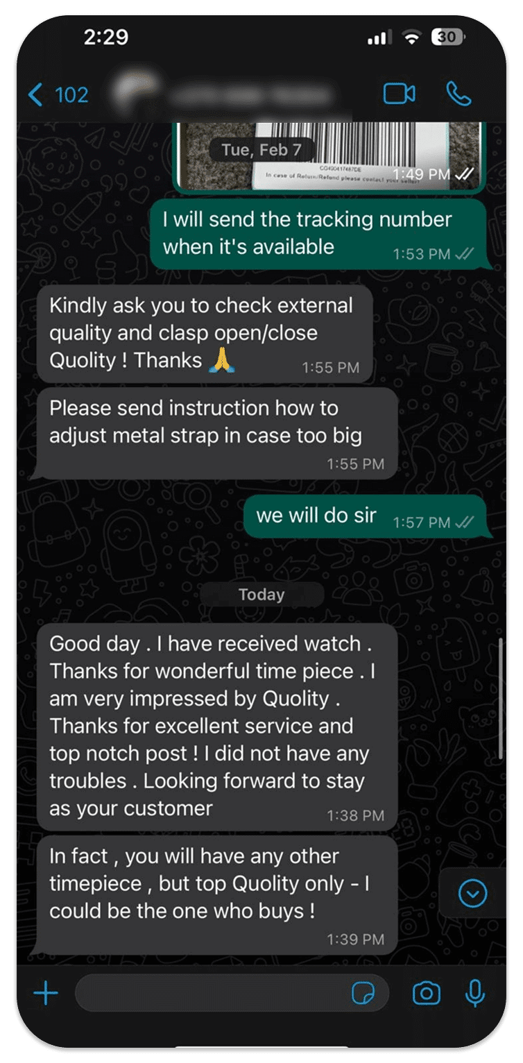 Customer WhatsApp conversation 4