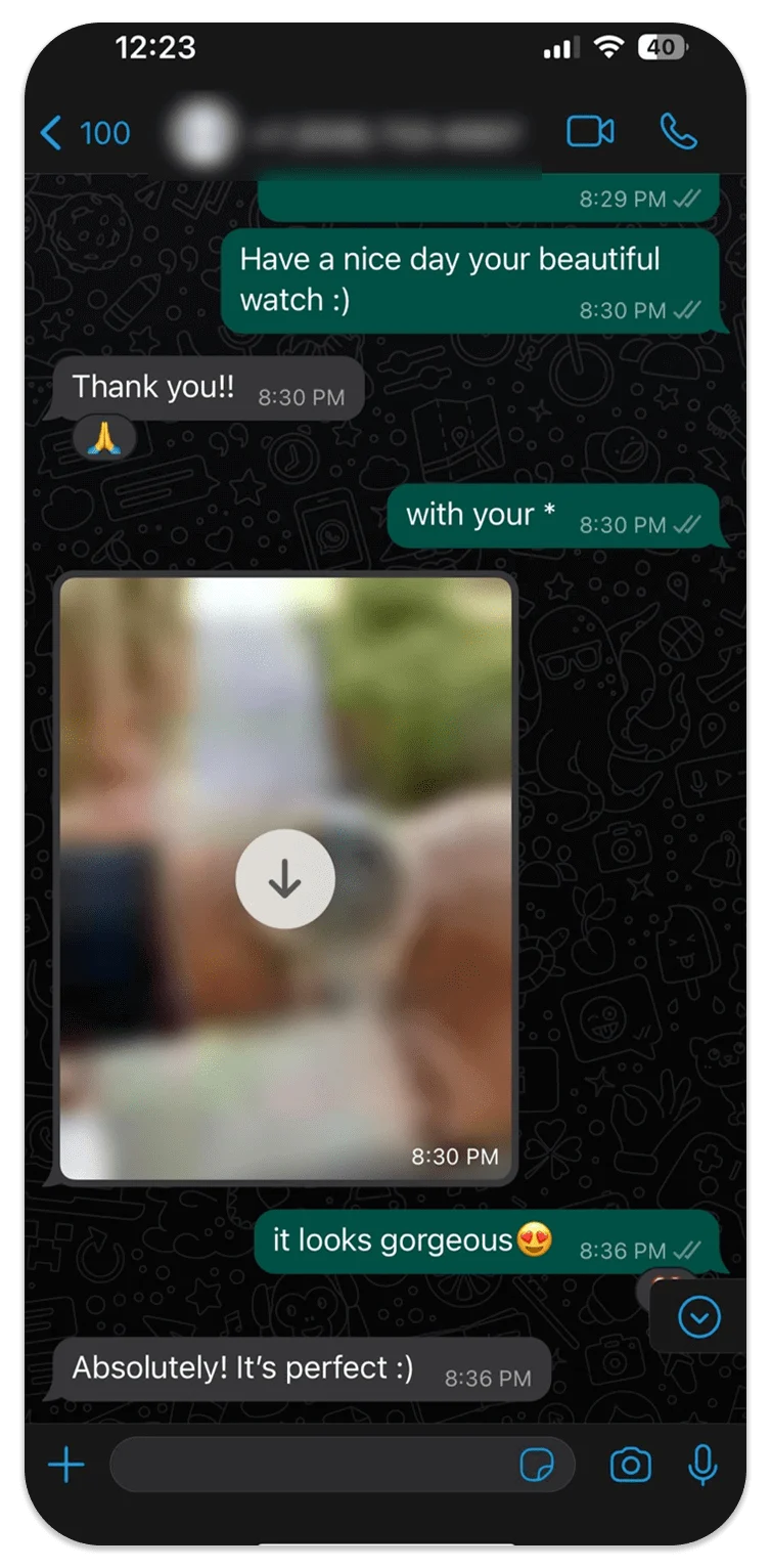 Customer WhatsApp conversation 2