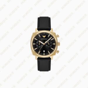 Armani Chronograph Black Leather Watch Super Clone Watch