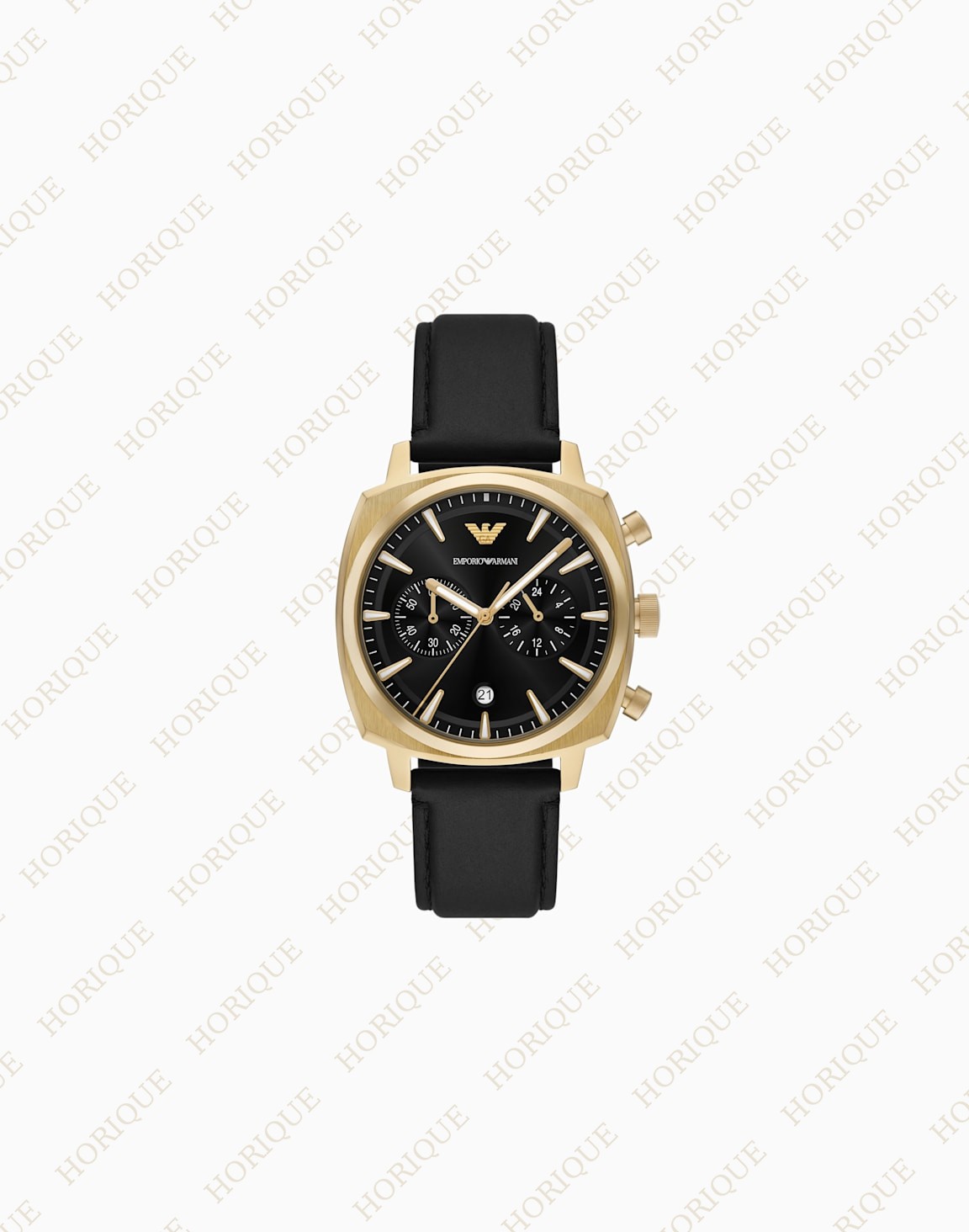 Armani Chronograph Black Leather Watch Super Clone Watch