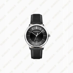 Armani Swiss Made Automatic Black Leather Watch Super Clone Watch