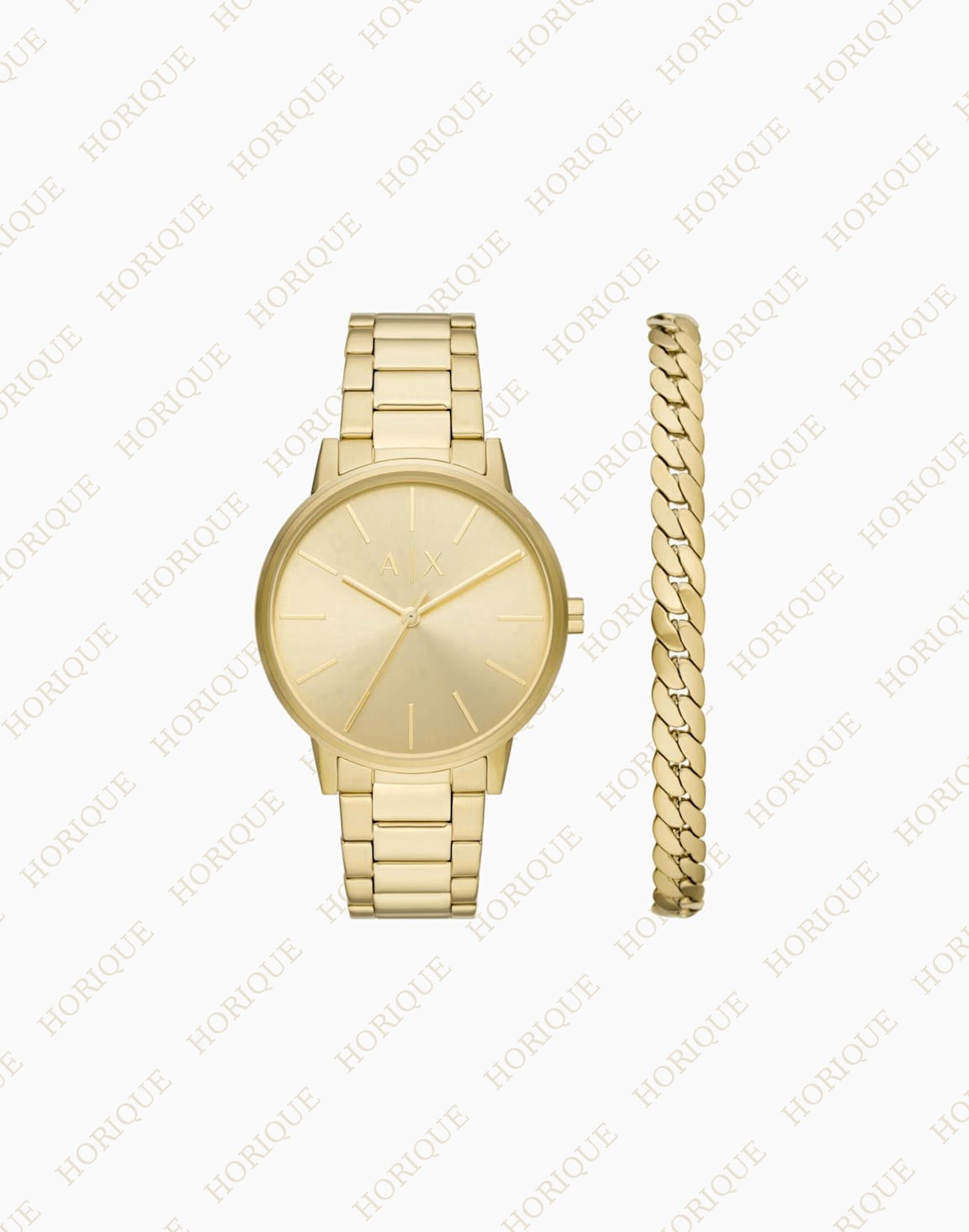 Armani Three-hand watch and stainless steel bracelet set Super Clone W