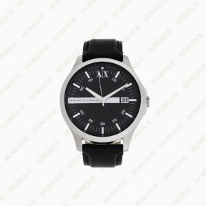 Armani Three-hand watch with leather strap Super Clone Watch